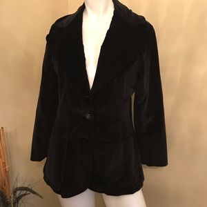 ELLEN TRACY Black Velour Jacket Blazer